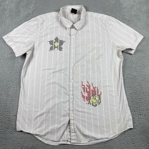 Stranger Things Shirt Mens XXL White Dragon 8-Bit Pixel Our Universe Scranton‎